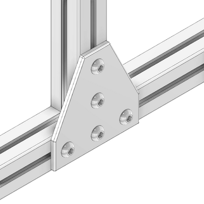41-170-1SS MODULAR SOLUTIONS TIE PLATE 135MM X 135MM X 6MM T SHAPE WITH STAINLESS STEEL HARDWARE